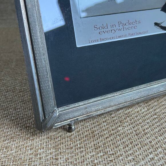 Vintage Art Deco Silver Metal Picture Frame 10x13 Etched Corners Velour Back - Picture 11 of 13